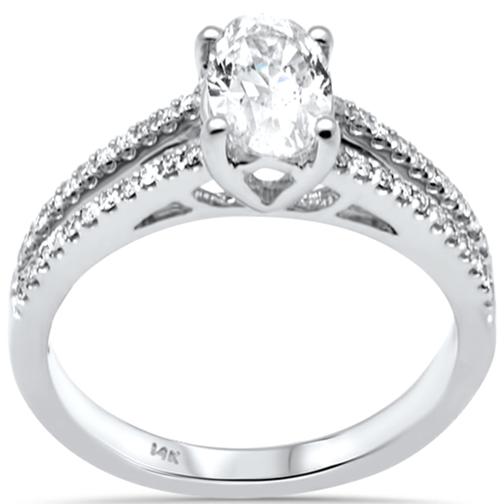 Muse Jewelry 1.10ct G SI 14K White Gold Oval Shape Diamond Engagement Ring Size 6.5