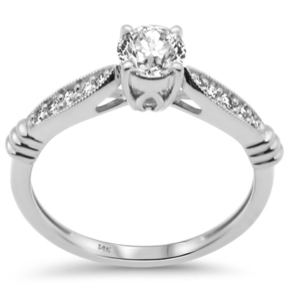 Muse Jewelry .66ct G SI 14K White Gold Round Diamond Engagement Ring Size 6.5