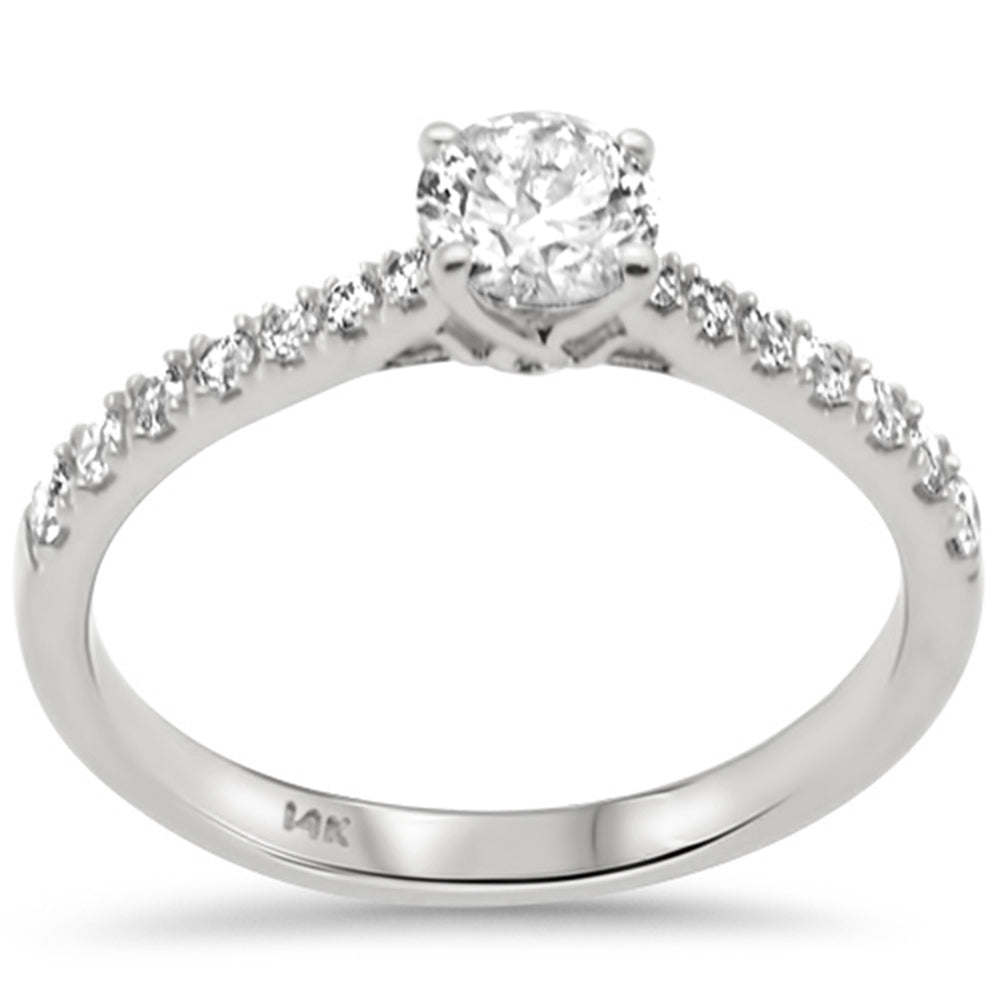 Muse Jewelry .76ct G SI 14K White Gold Diamond Round Engagement Ring Size 6.5