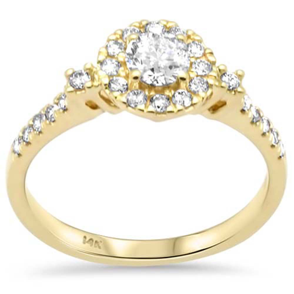 Muse Jewelry .68ct G SI 14K Yellow Gold Diamond Halo Engagement Ring Size 6.5