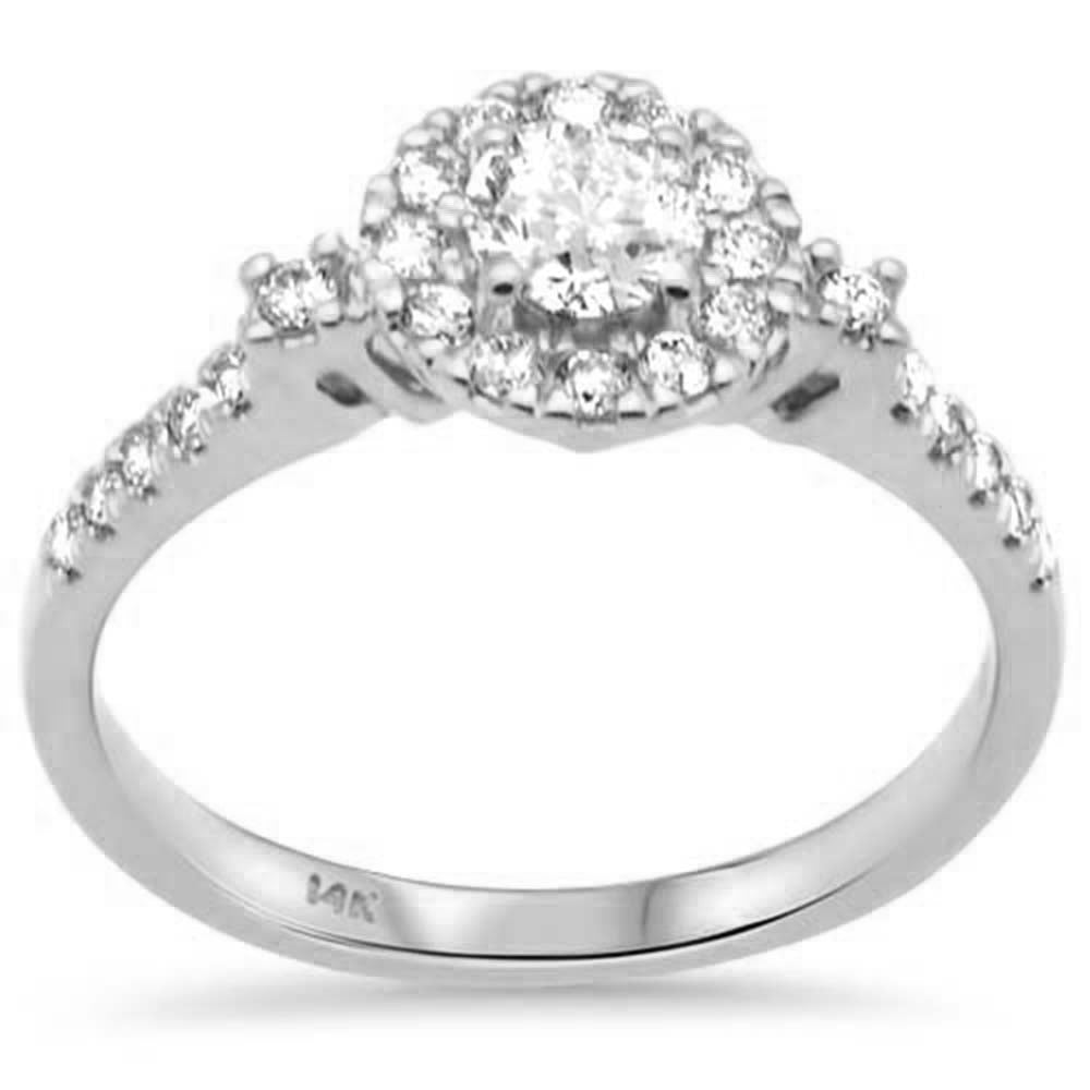 Muse Jewelry .68ct G SI 14K White Gold Diamond Halo Engagement Ring Size 6.5