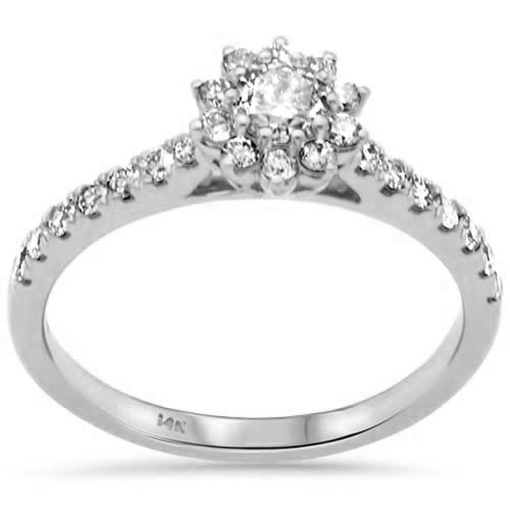 Muse Jewelry .69ct G SI 14K White Gold Diamond Halo Engagement Ring Size 6.5
