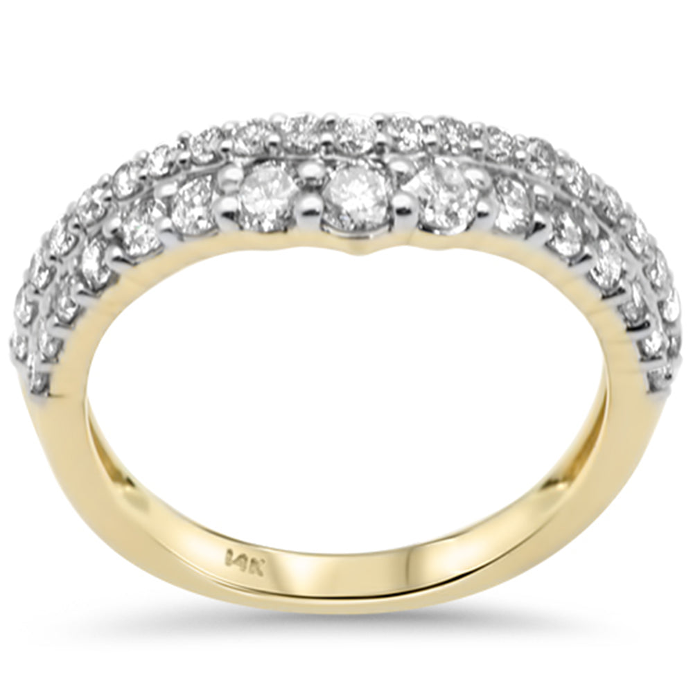Muse Jewelry .79ct G SI 14K Yellow Gold Diamond Curve Band Ring Size 6.5