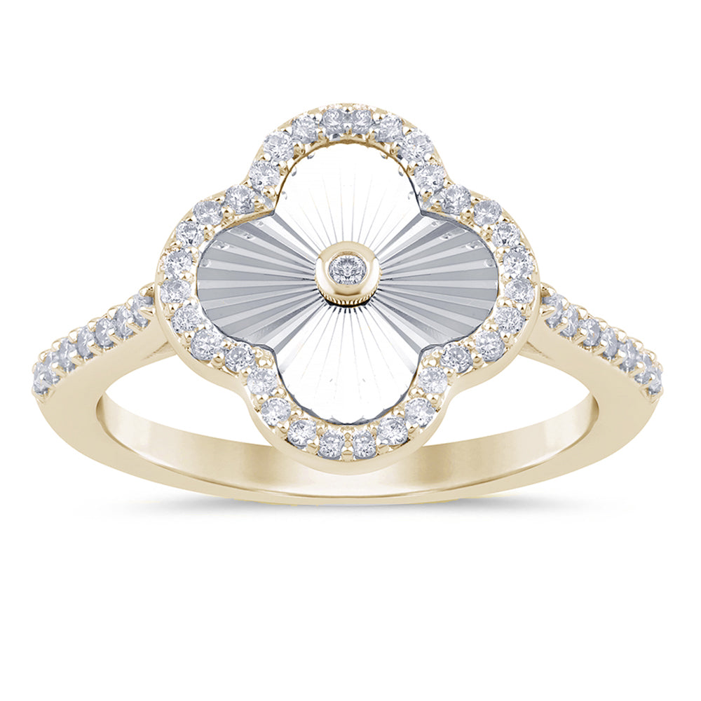 Muse Jewelry .27ct G SI 14K Yellow Gold Diamond Clover Ring Size 6.5