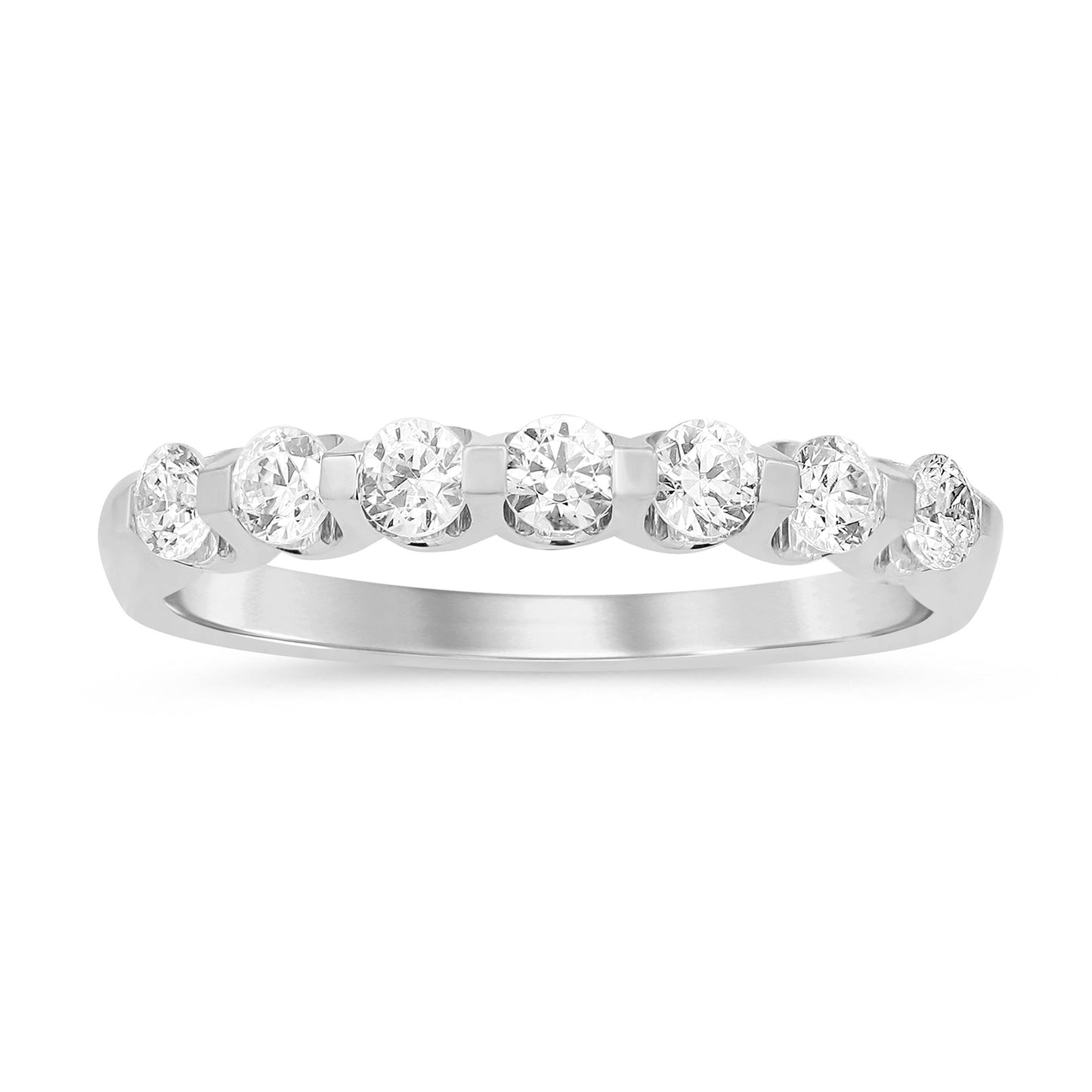 Muse Jewelry .50ct G SI 14K White Gold Diamond 7-Stones Ring Band