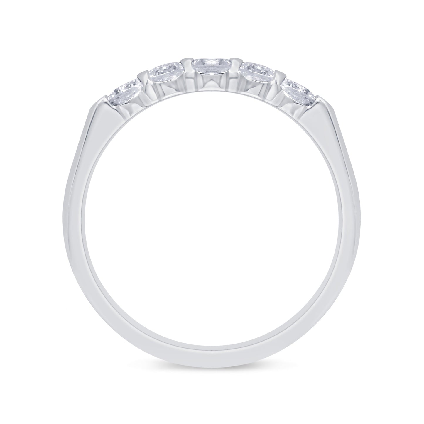Muse Jewelry .55ct G SI 14K White Gold Diamond 5-Stone Ring Band