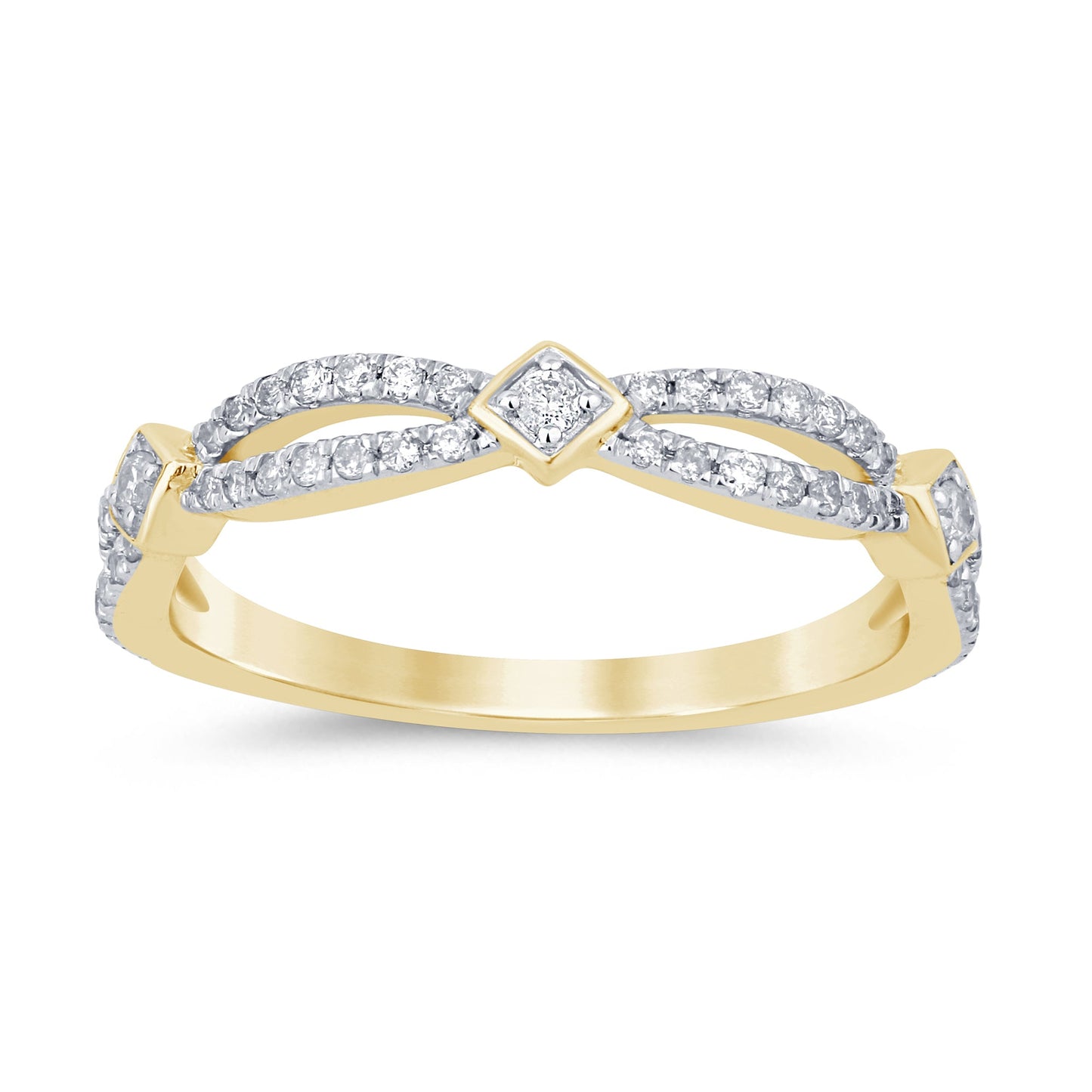 Muse Jewelry .27ct G SI 14K Yellow Gold Women's Ring Band Size 7