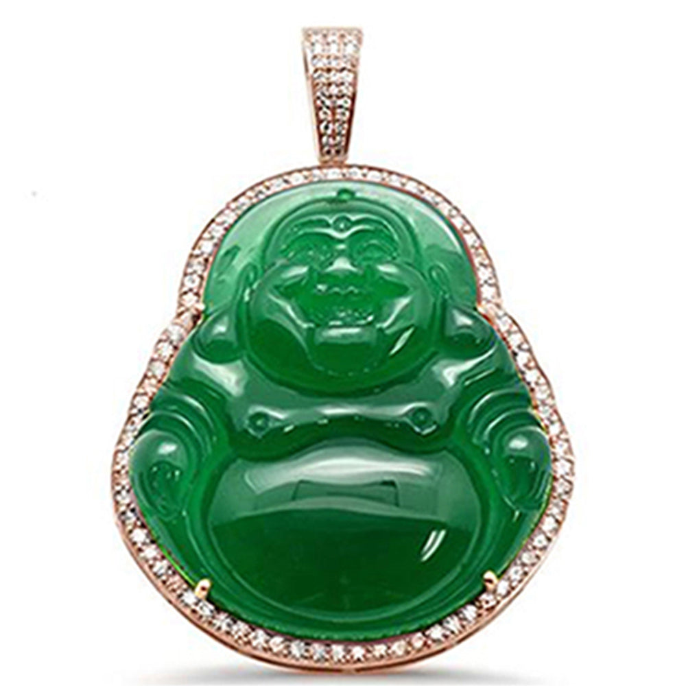 Muse Jewelry 1.14CT 10k Gold Diamond Big Buddha Pendant All Metal Colors Available