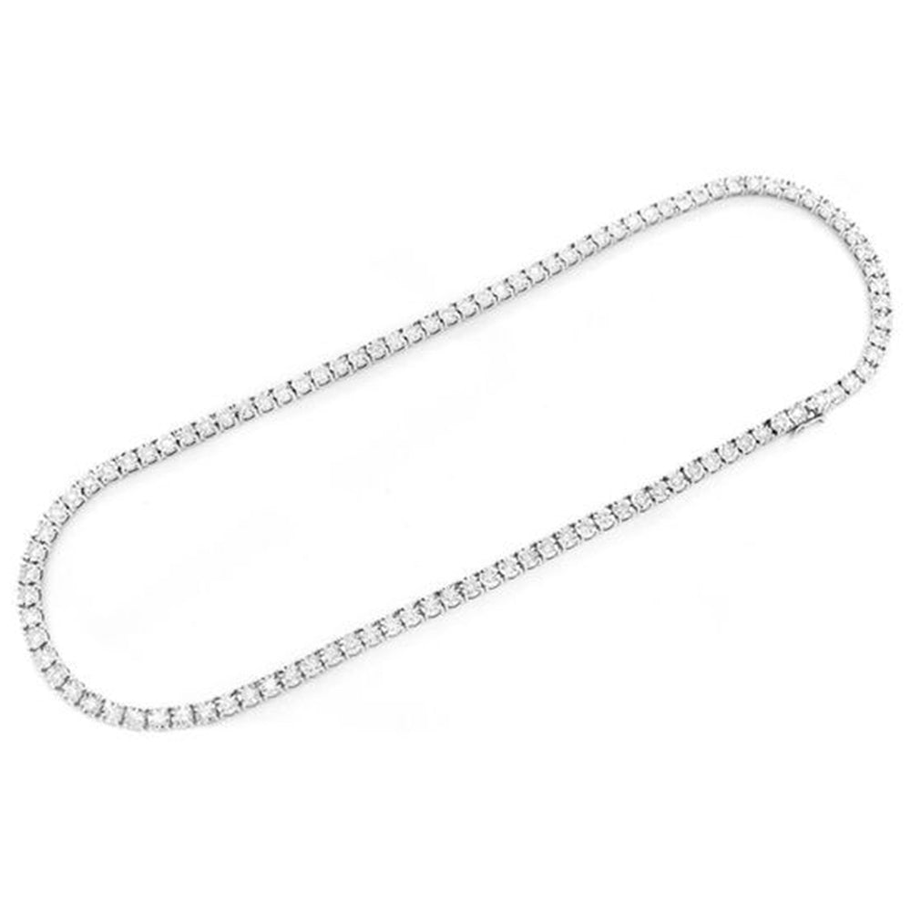 Muse Jewelry 5.07ct 14K White Gold Tennis Miracle Illusion Necklace 22"