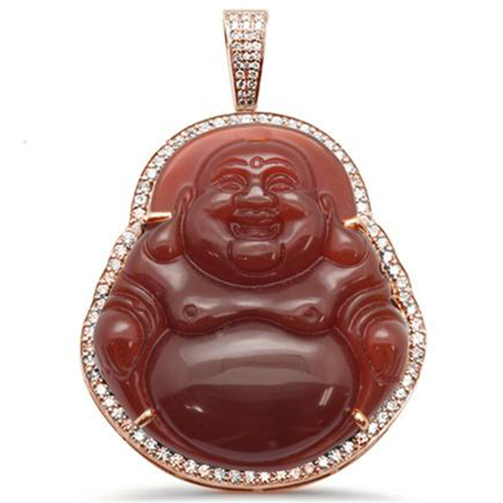 Muse Jewelry 1.14CT 10k Gold Diamond Big Buddha Pendant All Metal Colors Available
