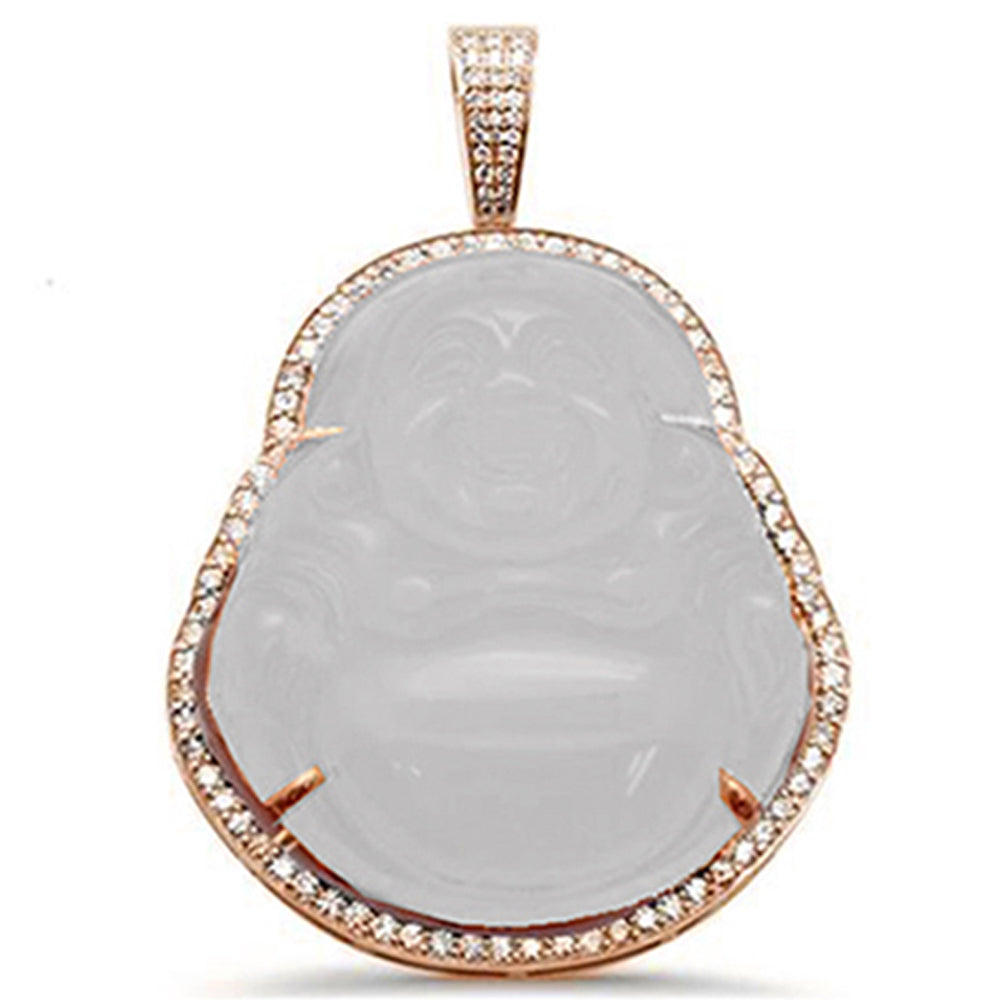 Muse Jewelry 1.14CT 10k Gold Diamond Big Buddha Pendant All Metal Colors Available