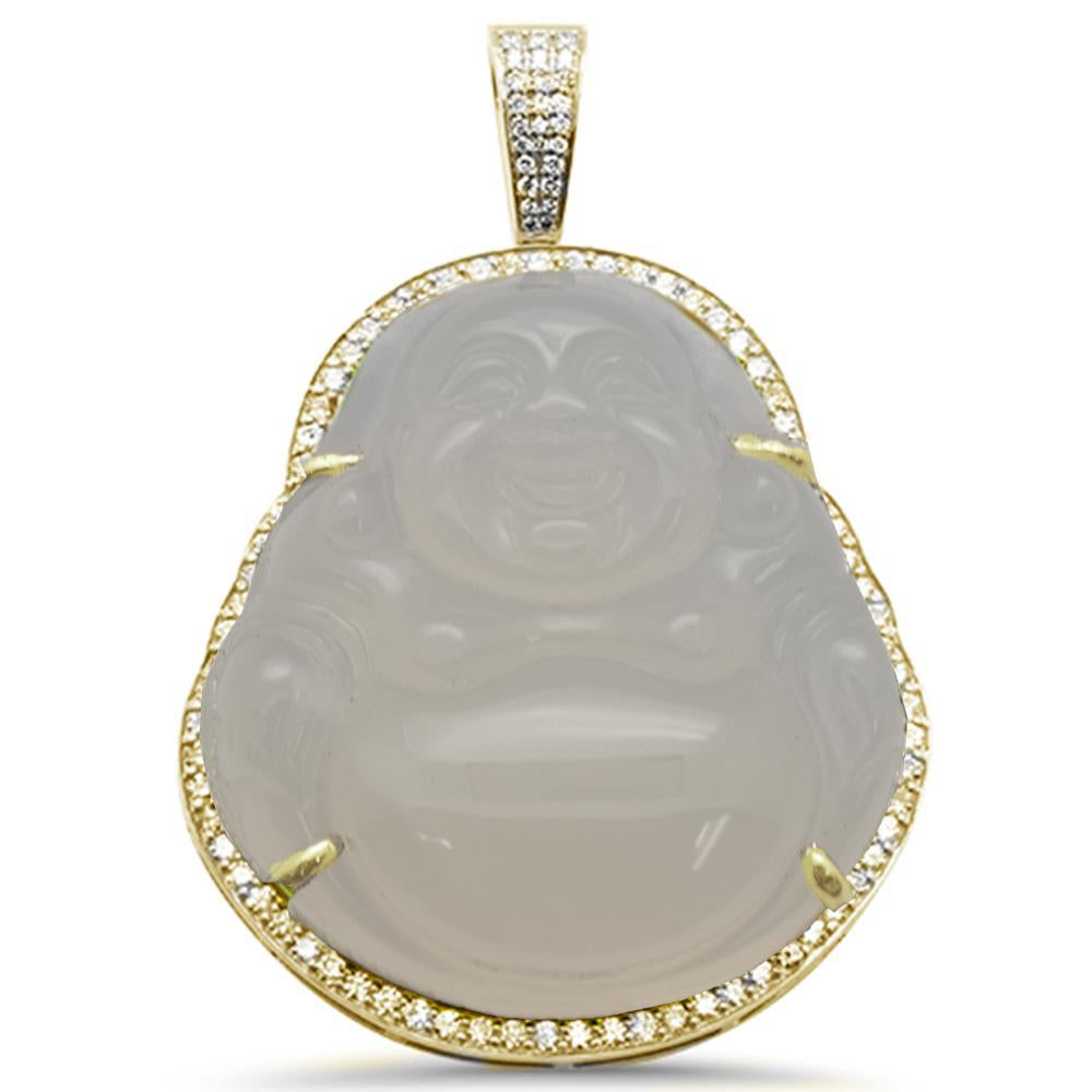 Muse Jewelry 1.14CT 10k Gold Diamond Big Buddha Pendant All Metal Colors Available