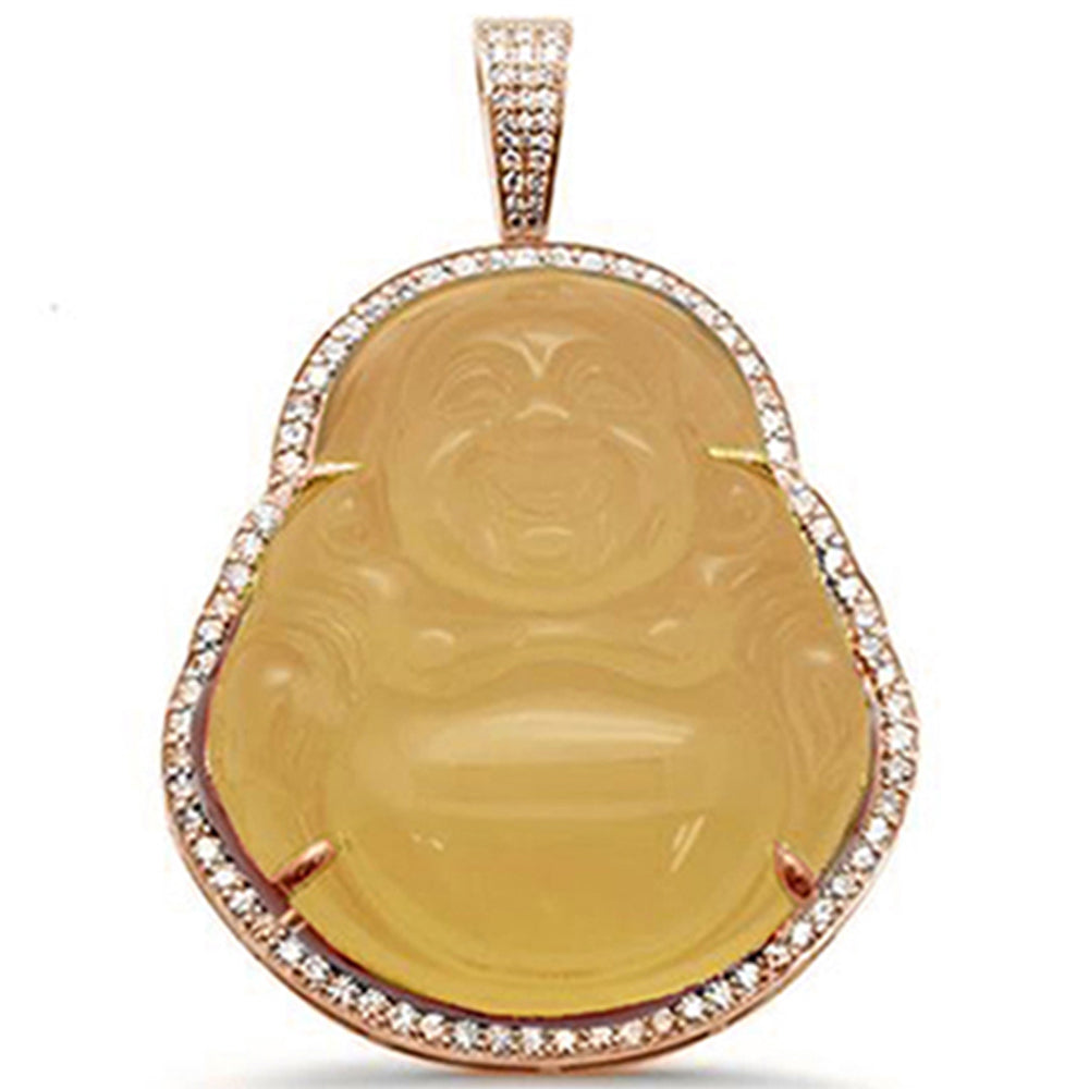 Muse Jewelry 1.14CT 10k Gold Diamond Big Buddha Pendant All Metal Colors Available
