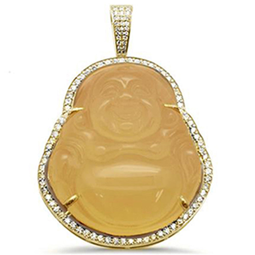 Muse Jewelry 1.14CT 10k Gold Diamond Big Buddha Pendant All Metal Colors Available