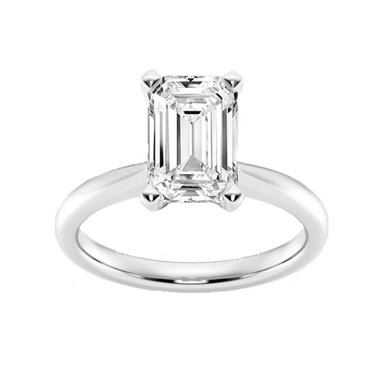 Muse Jewelry .35ct G SI 14K White Gold Emerald Cut Diamond Solitaire Ladies Ring