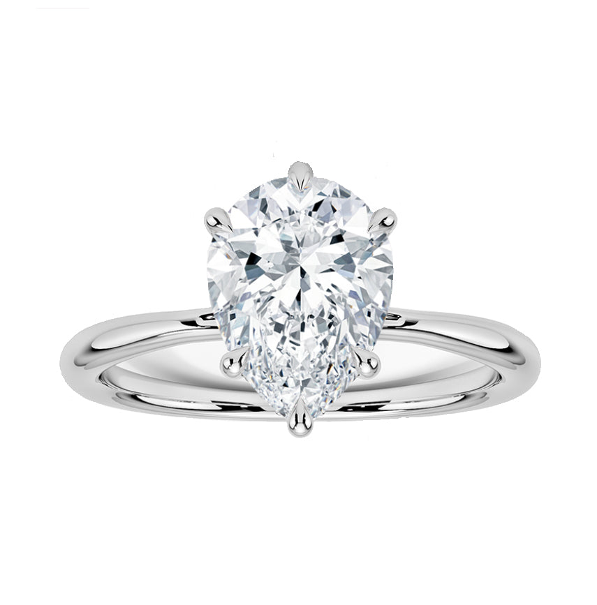 Muse Jewelry 1.01ct G SI 14K White Gold Pear Shape Diamond Solitaire Ladies Ring