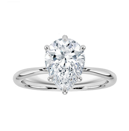 Muse Jewelry 1.02ct G SI 14K White Gold Pear Shape Diamond Solitaire Ladies Ring