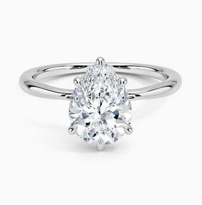 Muse Jewelry 1.02ct I SI2 14K White Gold GIA Certified Pear Shape Diamond Solitaire Ladies Ring