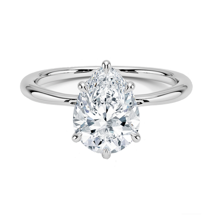 Muse Jewelry .71ct G SI 14K White Gold Pear Shape Diamond Solitaire Ladies Ring