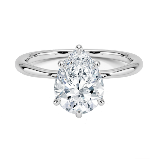 Muse Jewelry .71ct G SI 14K White Gold Pear Shape Diamond Solitaire Ladies Ring