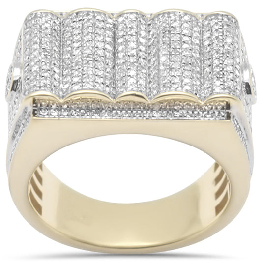 Muse Jewelry 1.03ct G SI 14K Yellow Gold Round & Baguette Diamond Men's Ring Band