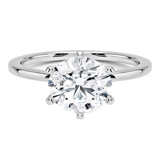 Muse Jewelry 1.17ct J SI 14K White Gold Round Diamond Eagle Claw Prongs Solitaire Ring Size 6.5