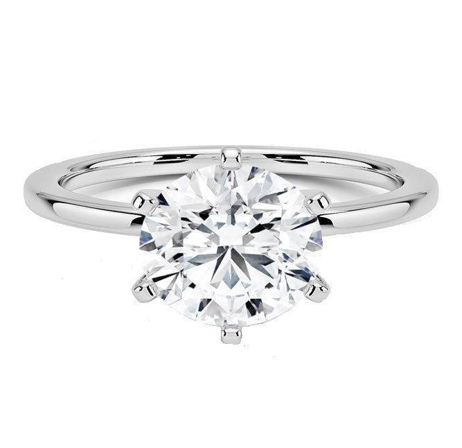 Muse Jewelry 1.22ct E SI 14K White Gold Round Diamond Eagle Claw Prongs Solitaire Ring Size 6.5