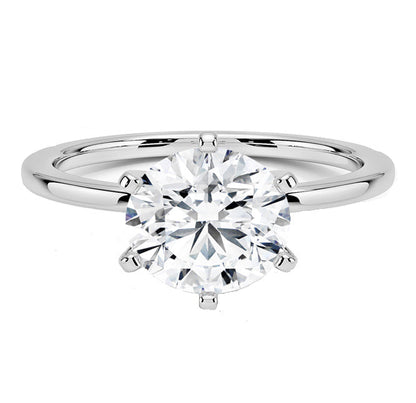 Muse Jewelry 1.22ct E SI 14K White Gold Round Diamond Eagle Claw Prongs Solitaire Ring Size 6.5