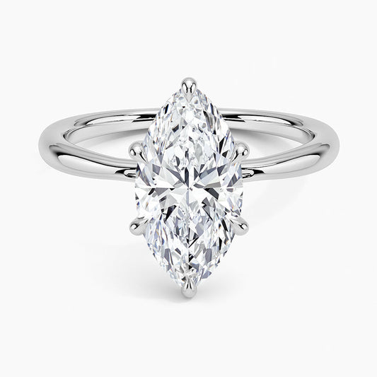 Muse Jewelry .80ct F SI 14K White Gold Marquise Diamond Solitaire Ladies Ring