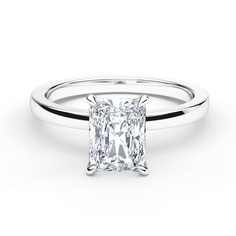 Muse Jewelry 1.01ct G SI 14K White Gold Radiant Cut Diamond Solitaire Ring Band Size 6.5