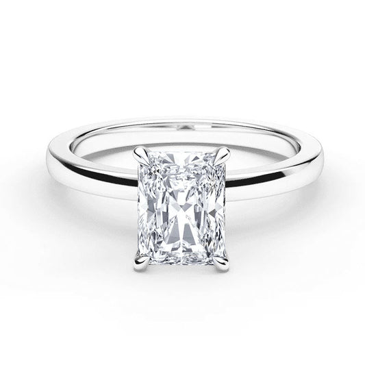 Muse Jewelry 1.01ct G SI 14K White Gold Radiant Cut Diamond Solitaire Ring Band Size 6.5