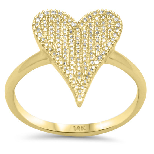 Muse Jewelry .33ct G SI 14K Yellow Gold Diamond Heart Band Ring Size 6.5