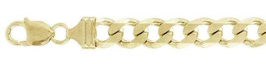 Muse Jewelry 400-17.5MM Yellow Gold Plated Flat Curb Chain Made in Italy Available in 8"- 32" inches