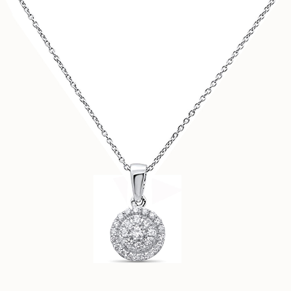 Muse Jewelry .35ct G SI 14kt White Gold Round Diamond Pendant .56" Long