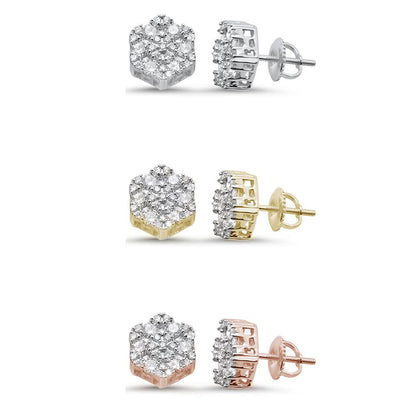 Muse Jewelry 1.03ct 14k Gold Diamond Micro Pave Stud Earrings