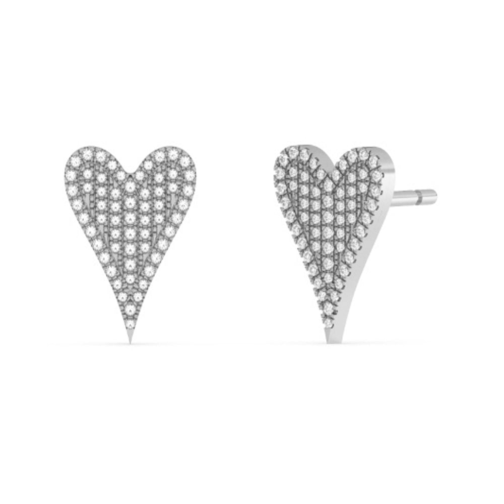 Muse Jewelry .20ct G SI 14K White Gold Diamond Heart Shaped Earrings