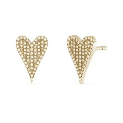 Muse Jewelry .20ct G SI 14K Yellow Gold Diamond Heart Shaped Earrings