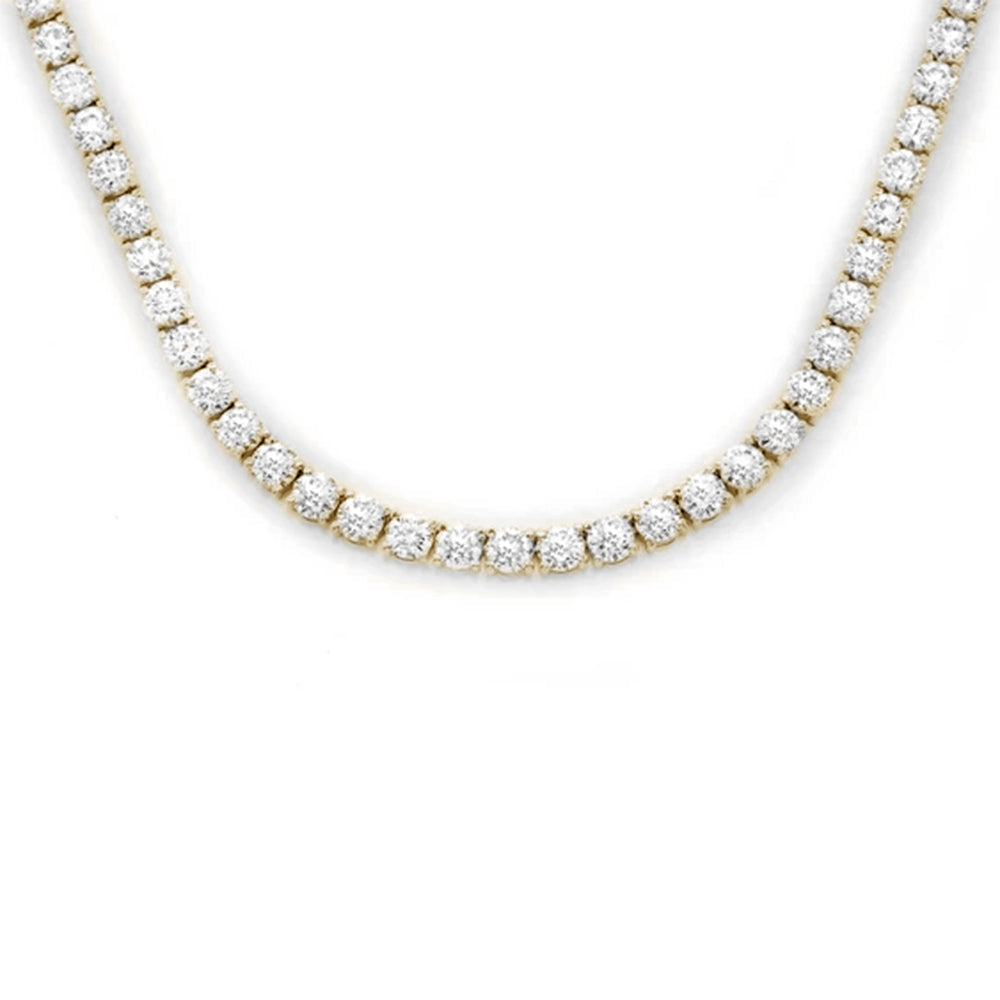 Muse Jewelry 7.63ct G SI 14K Yellow Gold Diamond Tennis Necklace 18"