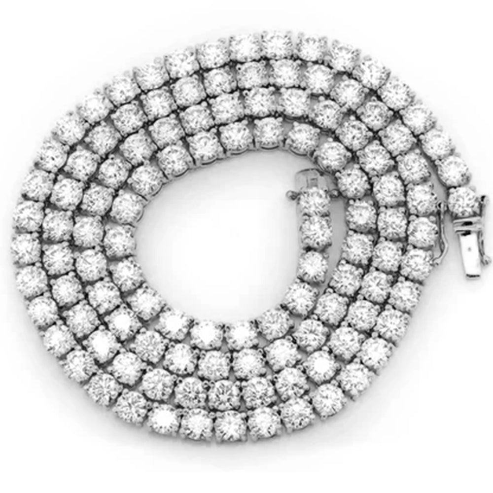 Muse Jewelry 29.43ct G SI 14K White Gold Round Diamond Tennis Necklace 16"