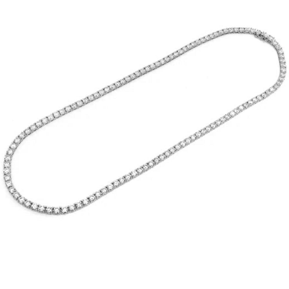 Muse Jewelry 29.43ct G SI 14K White Gold Round Diamond Tennis Necklace 16"