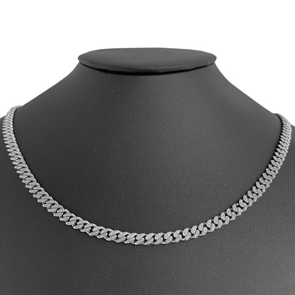 Muse Jewelry 7mm 3.42ct G SI 14k White Gold Diamond Round Cuban Necklace 18"