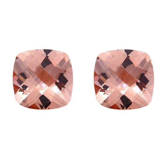 Muse Jewelry 2.76ct 7mm Natural Cushion Cut Morganite Loose Gemstones Great for Earrings!
