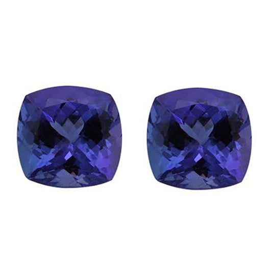 Muse Jewelry 3.60CT 7mm Natural Cushion Cut Tanzanite Loose Gemstones Great for Earrings!