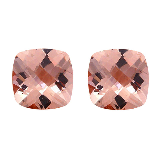 Muse Jewelry 3.80ct 8mm Natural Cushion Cut Morganite Loose Gemstones Pair Great 4 Earrings!