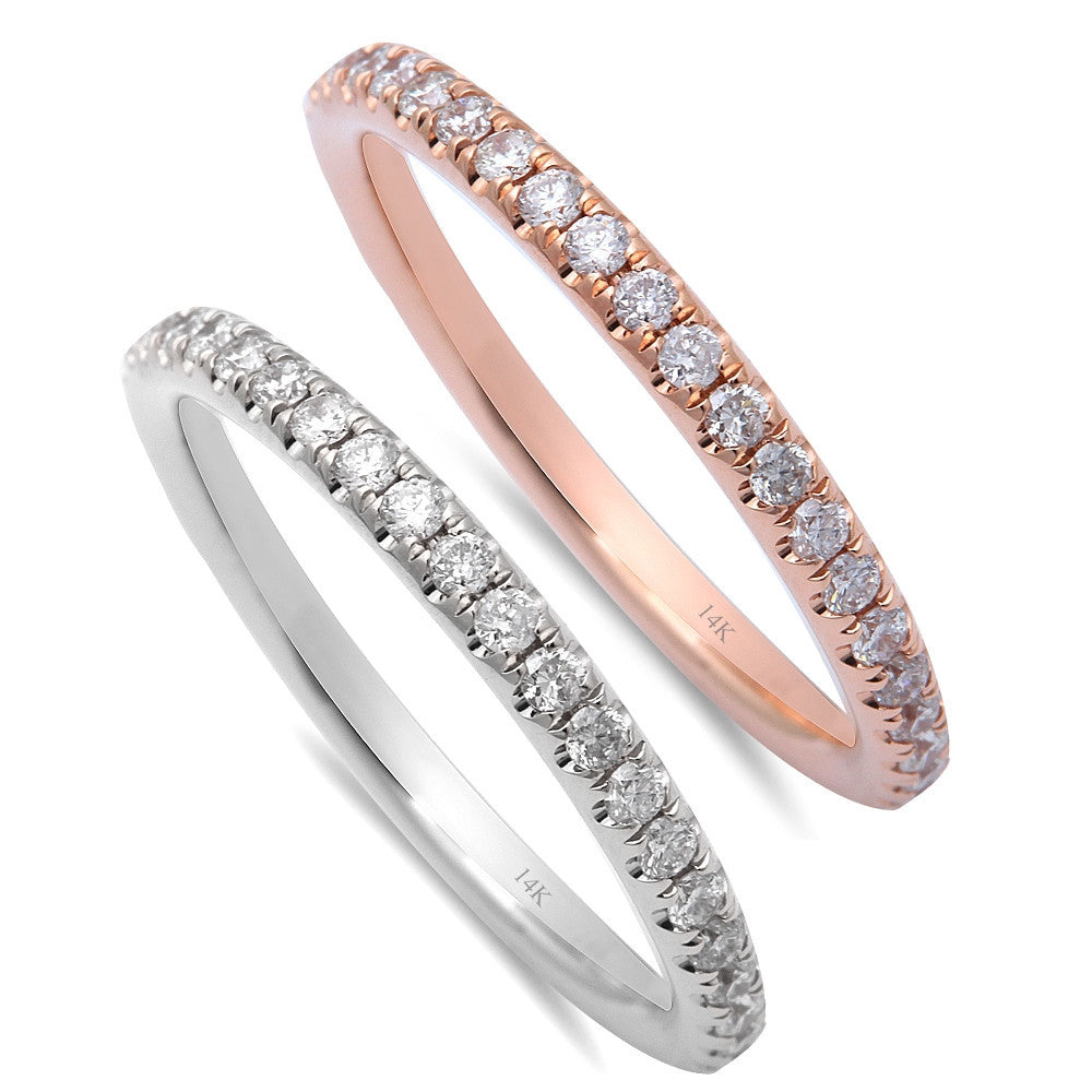 Muse Jewelry .52ct Round Diamond Eternity Wedding Band 14kt White or Rose Gold Sz 6.5