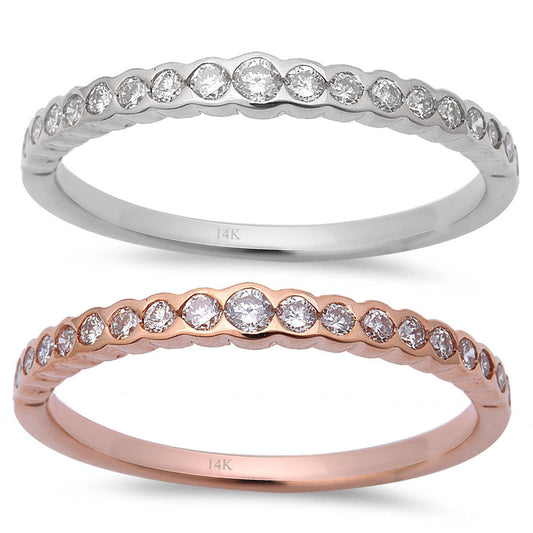 Muse Jewelry .29ct 14kt Rose or White Gold Pave Set Diamond Engagement Wedding Band Size 6.5