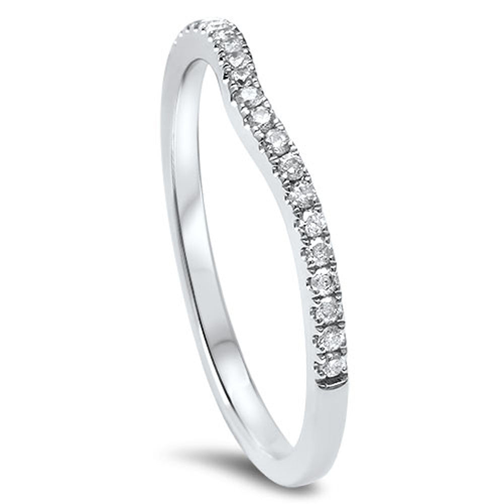 Muse Jewelry .13cts F-VS2 Round Diamond Curved Accent Wedding Anniversary Band Size 6.5