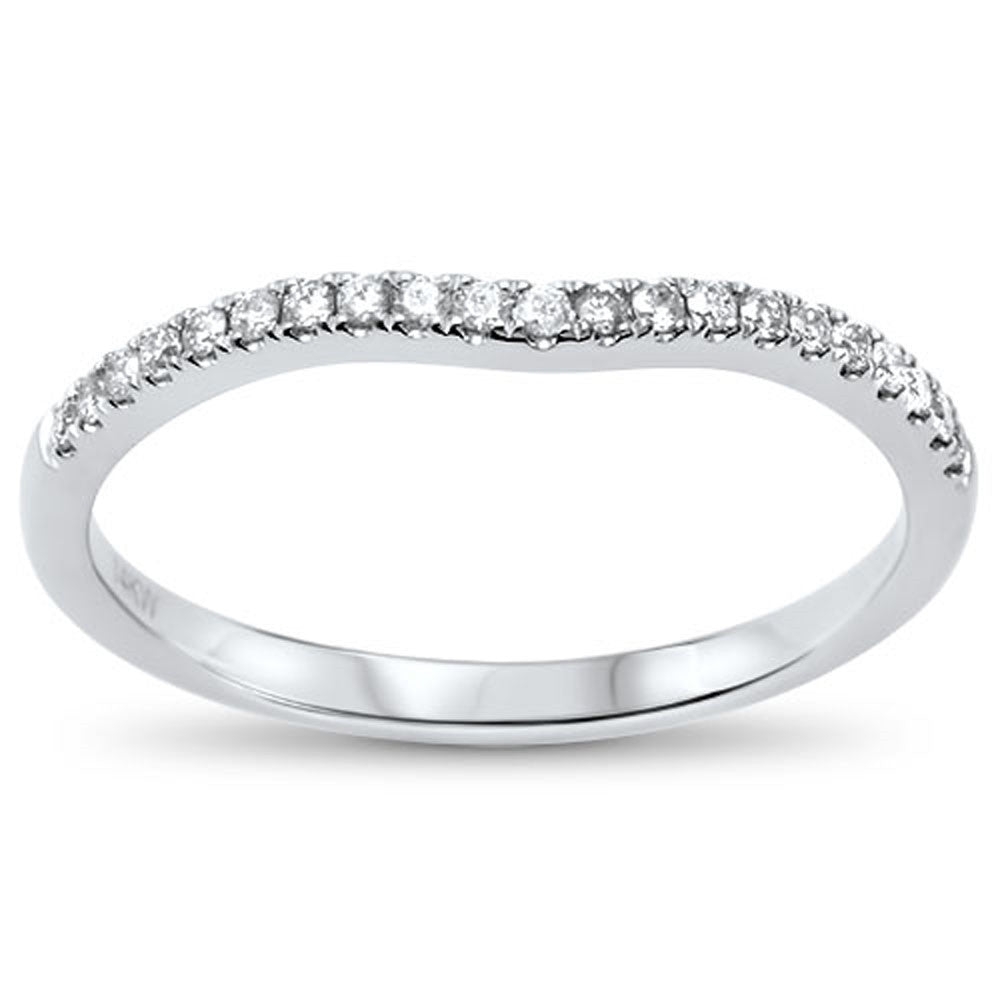 Muse Jewelry .13cts F-VS2 Round Diamond Curved Accent Wedding Anniversary Band Size 6.5