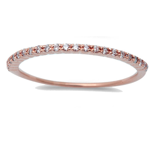 Muse Jewelry .13ct 14kt Rose Gold Pave Set Diamond Stackable Wedding Ring