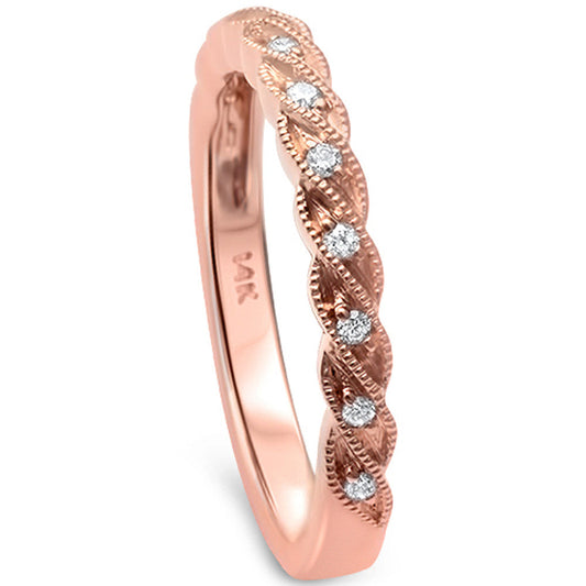 Muse Jewelry .09ct F SI1 14k Rose Gold Diamond Semi Mount Ring Size 6.5